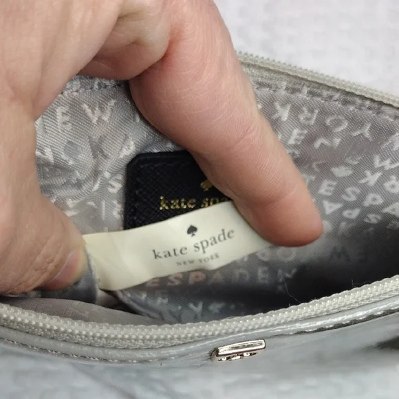 Kate Spade Mavis Street Gia Silver Glitter Wristlet Clutch - Picture 6 of 7